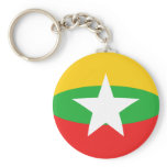 Myanmar Fisheye Flag Keychain