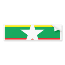 Myanmar Flag Bumper Stickers