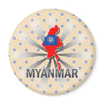 Myanmar Flag Map 2.0 Refrigerator Magnet
