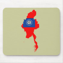 Myanmar flag map mousepads by FlagStore Myanmar flag map mousepads