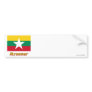 Myanmar Flag with Name  Bumper Stickers