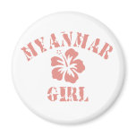 Myanmar Pink Girl magnets