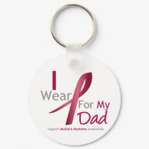 Myeloma - I Wear Burgundy For My Dad keychains by shopforawareness Myeloma - I Wear Burgundy For My Dad keychains