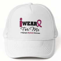 Myeloma I Wear Burgundy Ribbon For Me hats by shopforawareness Myeloma I Wear Burgundy Ribbon For Me hats