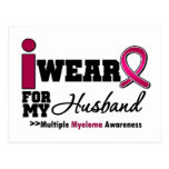 Myeloma I Wear Burgundy Ribbon Husband Postcard