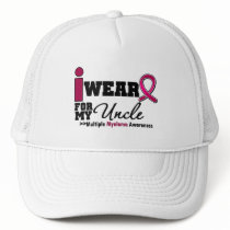 Myeloma I Wear Burgundy Ribbon Uncle hats by shopforawareness Myeloma I Wear Burgundy Ribbon Uncle hats