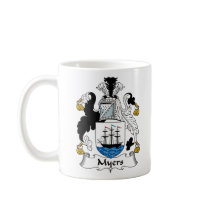 Myers Family Crest mugs by coatsofarms Myers Family Crest mugs