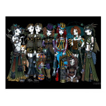 myka, jelina, steampunk, fairy, faery, faerie, fae, fantasy, art, cybergoth, cyberpunk, punk, gothic, goth, Postcard with custom graphic design