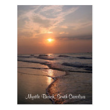 Myrtle Beach SC Sunrise Over Ocean Post Card