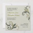 Myrtle & Olivine Flower Swirls Damask Elegant Wedding invitation