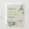 Myrtle & Olivine Flower Swirls Damask Elegant Wedd invitation