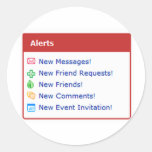 Myspace alerts online funny parody stickers