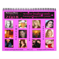 MYSPACE MUSIC CALENDAR 2008 ( HOT PINK BACKGROUND)