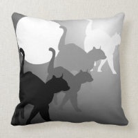 Mysterious Cats Throw Pillow