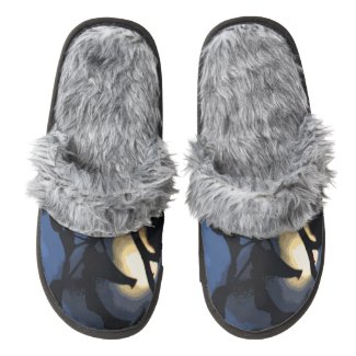 Mysterious Moon Pair of Fuzzy Slippers