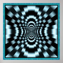 Mysterious Pulsing Blue Tunnel Print