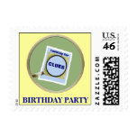 Mystery Birthday Party Postage Stamps
