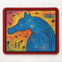 Mystery of Blue Horse Mouse Pad mousepads