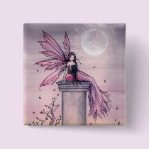 Mystic Amethyst Fairy Pin Button