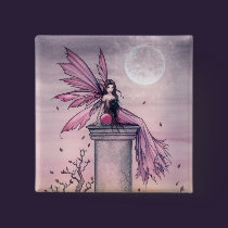 Mystic Amethyst Fairy Pin Button buttons