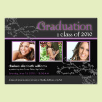Mystic Goth Graduation Announcement (purple) invitations