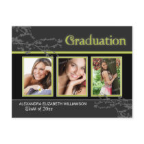 Mystic Goth Lime Graduation Announcement Postcard