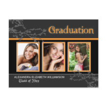 Mystic Goth Orange Graduation Announcement Postcar Postcard