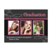 Mystic Goth Pink Graduation Announcement Postcard