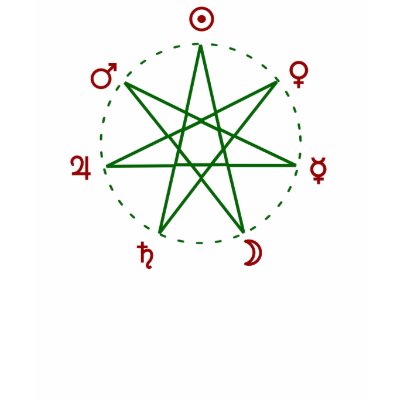 Mystic heptagram tee shirts by OgeiDesign