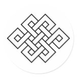 Mystic Knot - B&W 1 Round Sticker