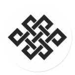 Mystic Knot - B&W 2 Round Sticker