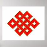 Mystic Knot - Red & Gold 1 Poster
