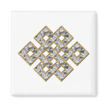Mystic Knot - Silver & Gold 1 Fridge Magnet