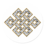 Mystic Knot - Silver & Gold 1 Round Sticker