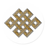 Mystic Knot - Silver & Gold 2 Round Sticker