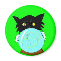 Mystic Molly Spiritualist Cat magnets by PS_DESIGNS Mystic Molly Spiritualist Cat magnets