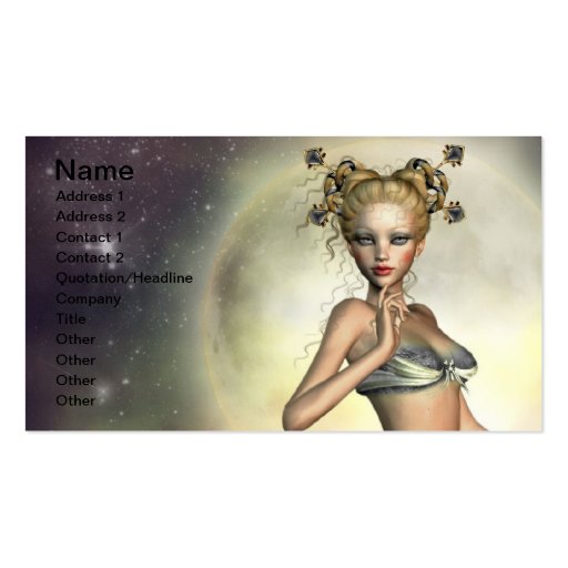 Mystic Moon Mermaid Business Card (front side)