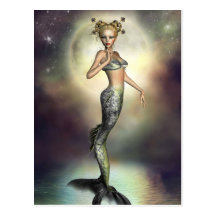 Mystic Moon Mermaid Postcard