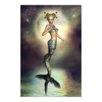 Mystic Moon Mermaid Poster Print by emmamarlow Mystic Moon Mermaid Poster Print
