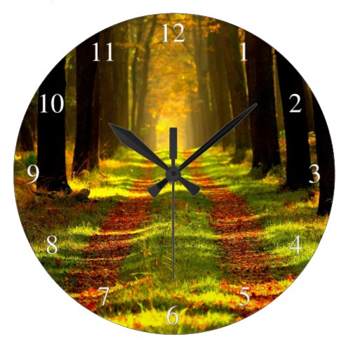 Mystical Forest Road Large Clock