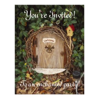 Mystical Gnome Garden Door Party Invite
