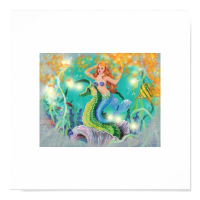 Mystical Mermaid n Seahorse Art Print by greerdesign