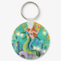 Mystical Mermaid n Seahorse Keychain