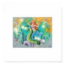 Mystical Mermaid n Seahorse posters by greerdesign Mystical Mermaid n Seahorse posters