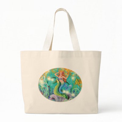 Mystical Mermaid n Seahorse Tote Bag by greerdesign