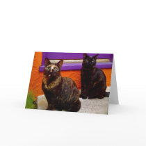 Mystical Monkey Cats Greeting Card by Monkey_cat Mystical Monkey Cats Greeting Card