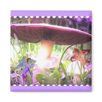 Mystical Mushroom Magnet by deesbasenjis Mystical Mushroom Magnet