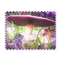 Mystical Mushroom Postcard by deesbasenjis Mystical Mushroom Postcard