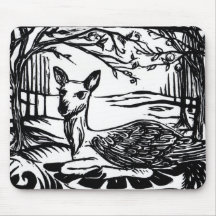 Mystical Peryton Winged Deer Mousepad