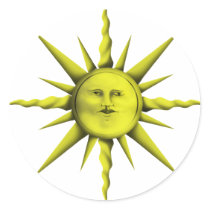 Mystical Sun Round Stickers